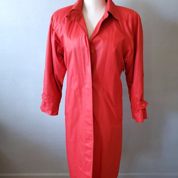 London Fog Wamsutta/ Weatherproof Raincoat/ Fuchsia Overcoat/ 1960's/ Size 6 - Picture 5 of 10